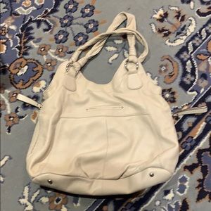 Genuine leather beige handbag